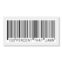 a barcode that says 100 percent that lawn