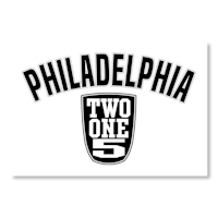 philadelphia two one five logo on a black background