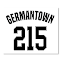 a black and white jersey with the word germantown 25 on it
