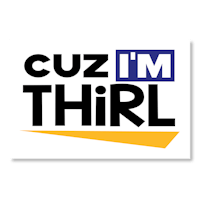 cuz i'm thril logo on a black background