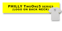 philly two one 5 series logo on back neck tee
