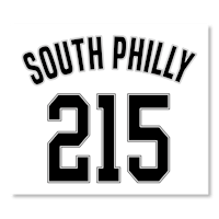 a black and white image of south philly 215